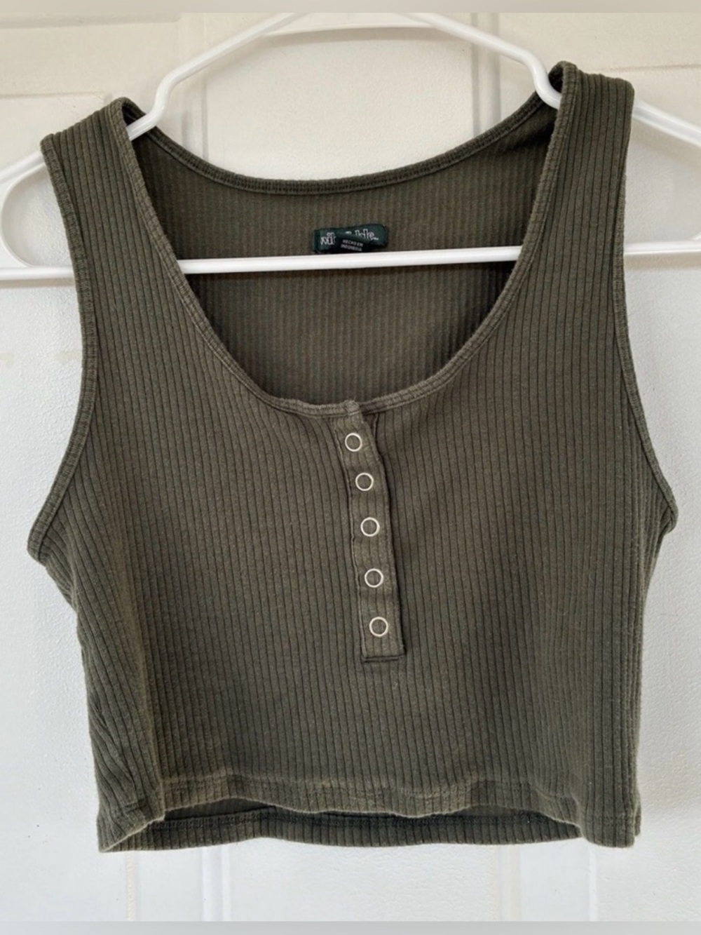 Wild Fable Green Ribbed Crop Tank Top Junior’s Size Small